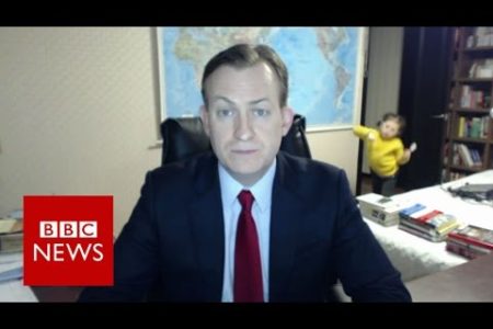 BBC News interview interrupted by kids